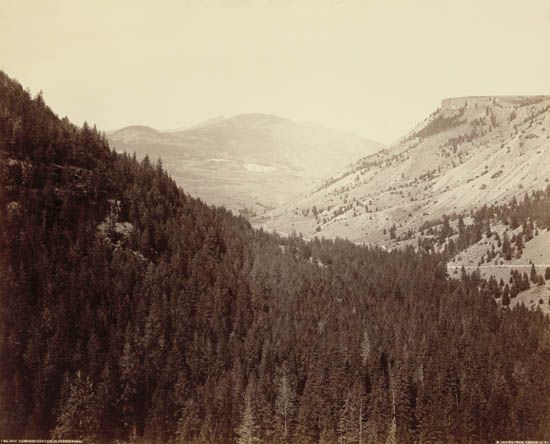 HAYNES, F. JAY (1853-1921) "Gardner Canyon, Electric Peak."